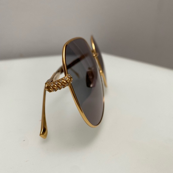 Fendi FF0451/F/S 001JO Asian Fit Gold/Grey Sunglasses - Picture 2 of 8